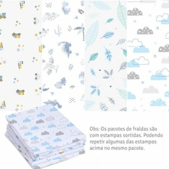 Fralda Premium Mami C/ Bainha Estampada 70Cm X 70Cm Caixa Contem 05 Un - Nenen Enxovais