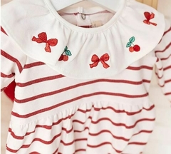 Body longo c/ golinha para bebê em moletinho Cerejinhas - Mini & Co - comprar online