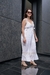 Vestido Longo Casual Branco Elegância Delicada