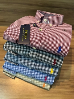 Camisa Social Micro Xadrez Polo Ralph Lauren