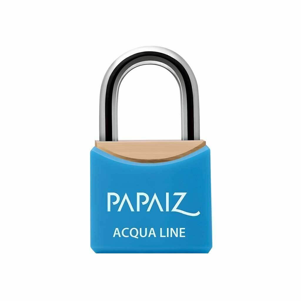Cadeado Com Chave Resistente A Umidade 30Mm Latão Azul Acqua Line Papa...