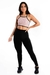 Cropped Alcinha e Calça Legging Preto Detalhe Tela Rose Conjunto | REF: LX276