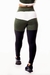 Calça Legging Fitness Academia Preta com Verde Militar e Branco Cintura Alta Levanta Bumbum | REF: SV30 na internet