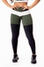 Calça Legging Fitness Academia Preta com Verde Militar e Branco Cintura Alta Levanta Bumbum | REF: SV30