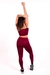 Calça Legging Cintura Alta + Cropped Marsala com Elásticos Conjunto Fitness | REF: CCA1 - Dono de Tudo