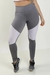 Calça Legging Cintura Alta Assimétrica com com Branco Detalhe em Tulê Cinza | REF: FDR10