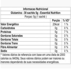 Glutamina 30 Sachês - Essential Nutrition - comprar online