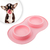 Comedor Pote Para Ração Água Tigela Duplo Cachorro Gato Silicone Cor:Rosa (ST - Gringa do Brasil | Frete Grátis Para Todo Brasil