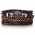 Pulseira Masculina Bracelete De Bolinhas Couro Rosa dos Ventos Bússola Tribal Homem Estilo Casual Moda Atual Presente Conjunto kit 04 Ajustável na internet