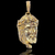 Pingente Face de Cristo Lagrima pedra cravejada - banhado a ouro 18K - 5,5x3,5 cm 22,2g