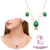 Conjunto gotinha pequena cristal verde - Banhado a Ouro 1 Peso: 31g