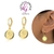 Argola com pingente Rainha Elizabeth 12mm banhado a ouro 18 K