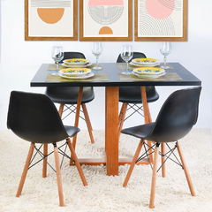 Conjunto Mesa de Jantar Retangular Turim Cadeira Eiffel - comprar online