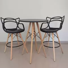 Conjunto Mesa Bistro Redonda 70 cm com 2 Banquetas Altas na internet