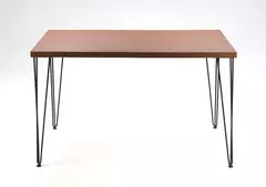 Conjunto Mesa de Jantar Retangular 130 x 77 cm | Estilo Industrial Pés Hairpin - loja online