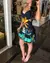Vestido sem mangas floral estampado babados bainha, decote em v - comprar online