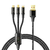 Cabo carregador 3 em1 Lightning Tipo C Micro USB 65W/6A 1,2M