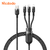 Cabo carregador 3 em1 Lightning Tipo C Micro USB 66W/6A 1,2M - comprar online