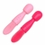 VIBRADOR VARINHA MÁGICA DOUBLE END COM LÍNGUA ESTIMULADORA 10 MODOS DE VIBRAÇÃO ROSA