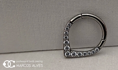 470-ARGOLA CLICKER TITANIO ZIRCONIA V FRON 1.2X8MM - Marcos Alves Piercer