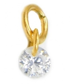 262-PINGENTE ACO GOLD PVD ZIRCONIA