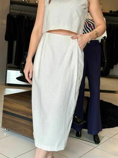 Imagem do CONJUNTO ALFAITARIA SAIA MIDI CROPPED - MODA FEMININA | MARLI MARANHA CONCEPT STORE