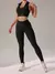 Conjunto de treino sem costura para mulheres, sutiã esportivo e leggings de levantamento, fitness respirável.