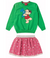 Conjunto Feminino Infantil Moletom Verde com Saia Em tule