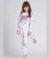 Conjunto Moletom Feminino Peluciado Infantil Branco e Rosa