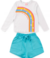 Conjunto Menina Meia Estação Com Short Arco iris - comprar online