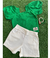 Conjunto Dila Infantil Menina Luxo Verde Sarja Com Pulseira