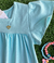 Vestido Tiny Joy Infantil Azul Borboleta Luxo Com Pulseiras na internet