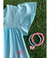 Vestido Tiny Joy Infantil Azul Borboleta Luxo Com Pulseiras - MP Estilo Kids