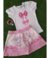 Conjunto Menina Infantil Glinny Short Saia Gatinho Laço Com Pulseirinhas