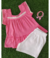 Conjunto Infantil Menina Luxo Alakazoo Rosa Textura Com Pulseirinhas