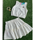 Conjunto Infantil Menina com Saia Kamylus Luxo Off White Com Pulseira