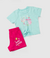 Conjunto Feminino Infantil Turquesa Peppa Pig Short - MP Estilo Kids