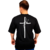 Camiseta Oversized Religiao Streetwear 100% Algodão 30.1 - 05 Preto