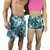 Kit Short Praia Casal Tactel com Elastano Floral Verde Ref: 047