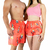 Kit Short Praia Casal Tactel com Elastano Duff Vermelho Ref: 075