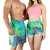 Kit Short Praia Casal Tactel com Elastano Floral Verde Ref: 043