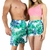 Kit Short Praia Casal Tactel com Elastano Floral Verde Ref: 040