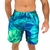 Short Praia Tactel com Elastano Masculino Floral Azul Ref: 025