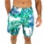 Short Praia Tactel com Elastano Masculino Floral Verde Ref: 040