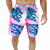 Short Praia Tactel com Elastano Masculino Floral Rosa Ref: 089