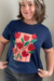 T-shirt azul marinho estampa Tulipas - comprar online