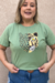 T-shirt Plus Size verde folha estampa Onça - comprar online