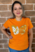 T-shirt laranja estampa Borboleta