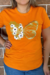 T-shirt laranja estampa Borboleta - comprar online