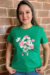 T-shirt verde bandeira estampa Flor